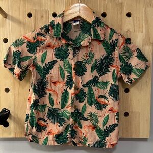 Old Navy Boy’s Green and Orange Leaf Print Shirt